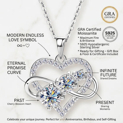 Infinity & Heart Necklace Sterling Silver Necklace