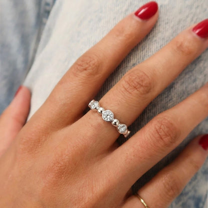 Elegant Five-Stone Moissanite Band - S925 Sterling Silver Niche Design Fine Jewelry
