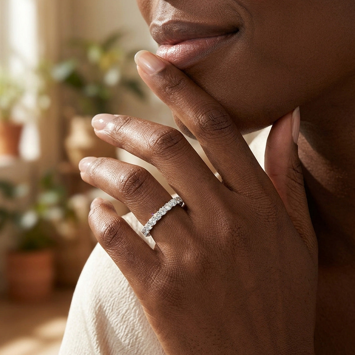 Unique Niche Design Moissanite Promise Rings - Sterling Silver Tarnish-Free Matching Bands for Couples