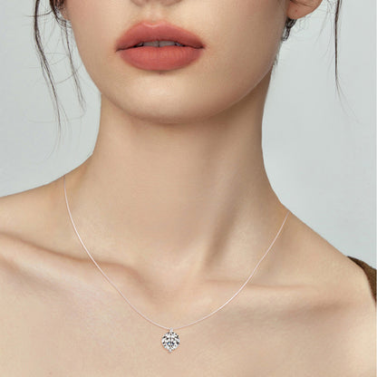 Artisan Mermaid's Tear D Color Moissanite Necklace - Sparkling S925 Sterling Silver Teardrop Pendant for Women