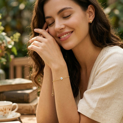 One Bubble Moissanite Bracelet - S925 Sterling Silver Rose Gold Plated Niche Design Jewelry