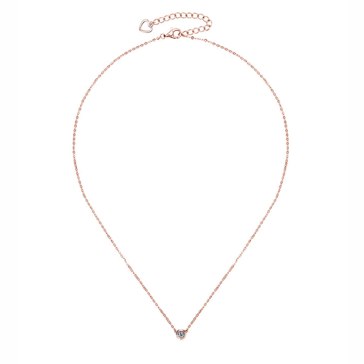 Timeless Round Solitaire Moissanite Necklace - S925 Sterling Silver Minimalist Daily Essential Fine Jewelry