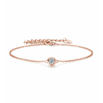 One Bubble Moissanite Bracelet - S925 Sterling Silver Rose Gold Plated Niche Design Jewelry