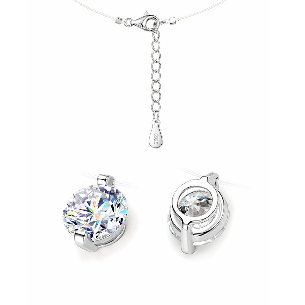 Artisan Mermaid's Tear D Color Moissanite Necklace - Sparkling S925 Sterling Silver Teardrop Pendant for Women