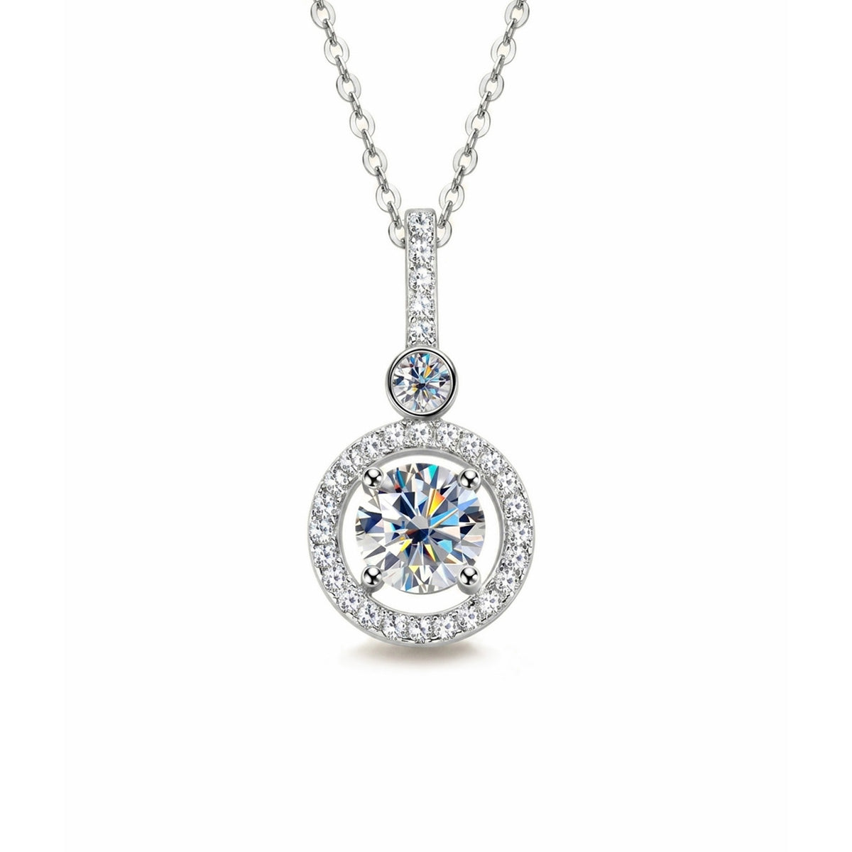 Round  Moissanite Pendant Necklace