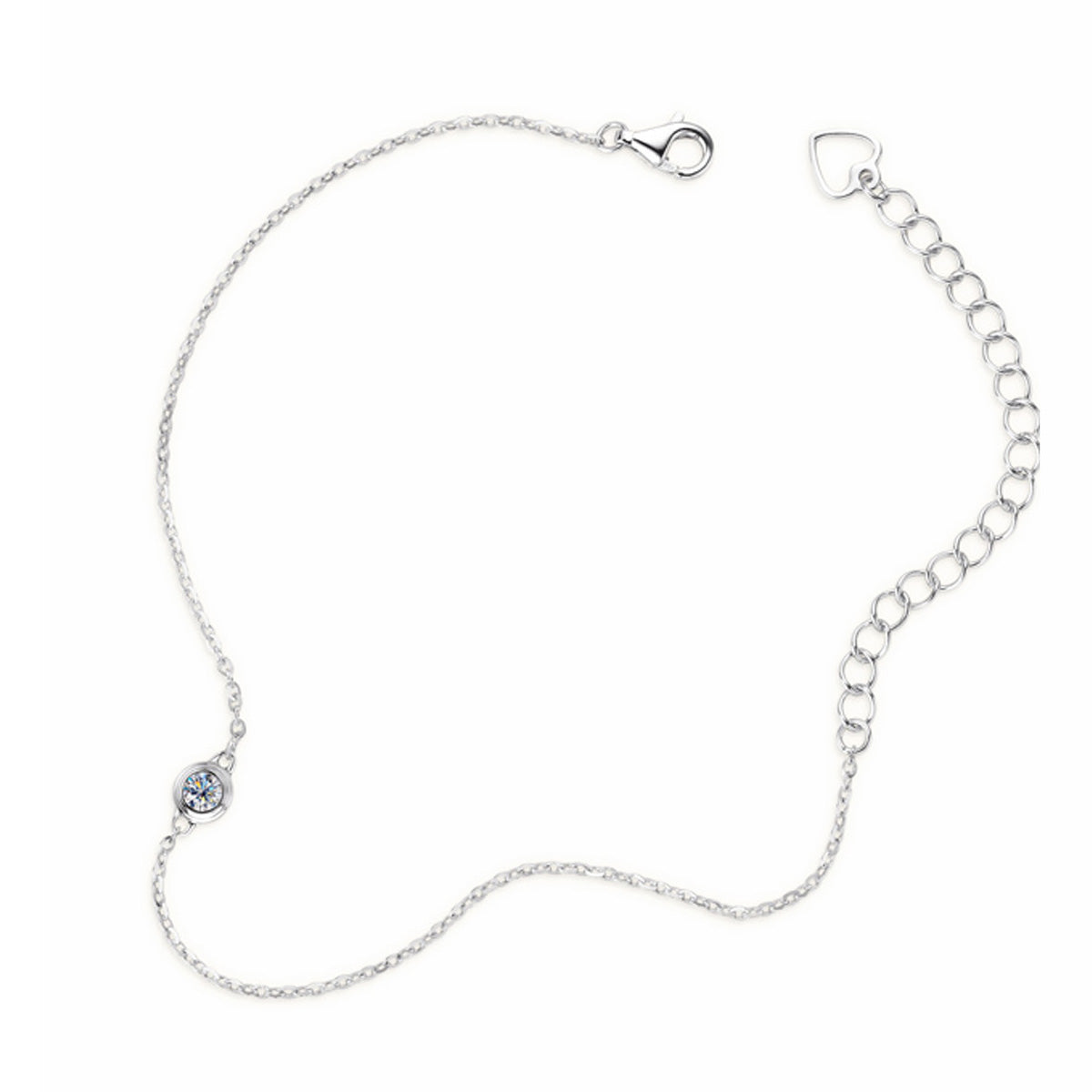 One Bubble Moissanite Bracelet - S925 Sterling Silver Rose Gold Plated Niche Design Jewelry