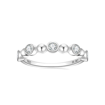 Elegant Five-Stone Moissanite Band - S925 Sterling Silver Niche Design Fine Jewelry