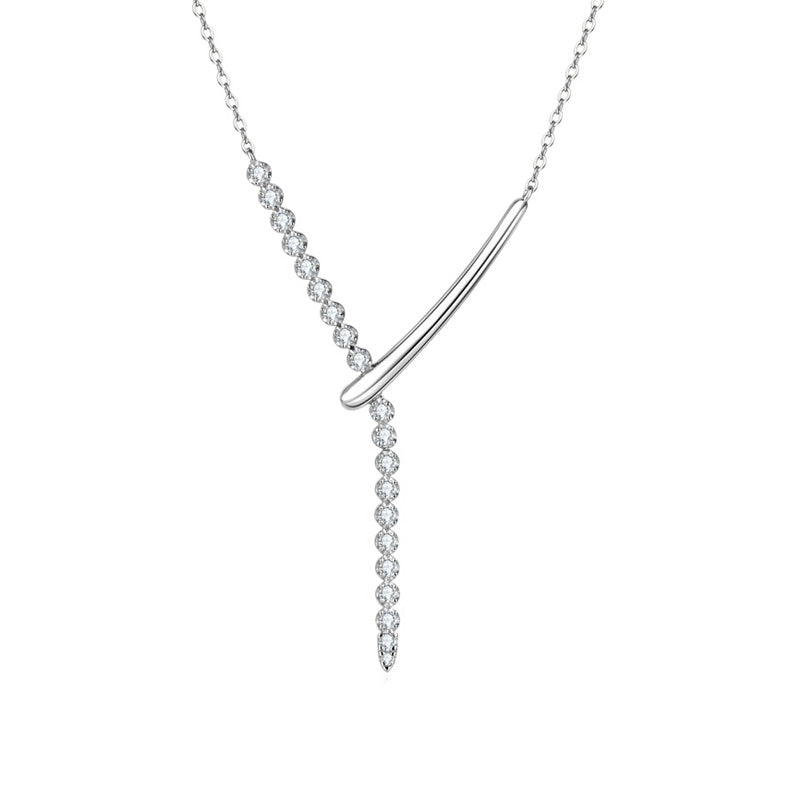 AMOUVA Geometric Moissanite Lariat Necklace