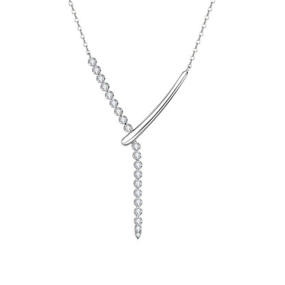 AMOUVA Geometric Moissanite Lariat Necklace