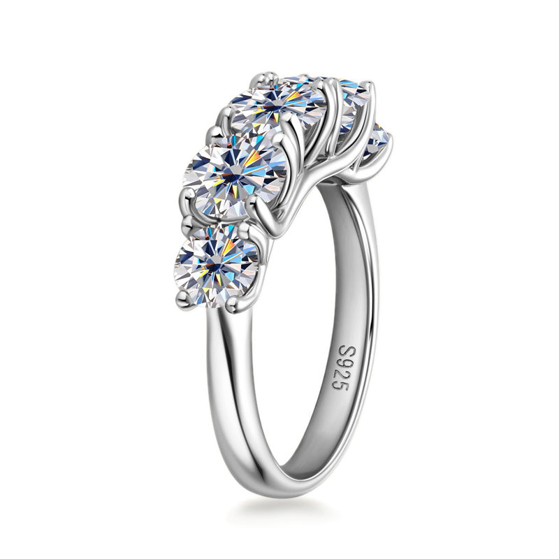 Brilliant 3.6ct Five-Stone Moissanite Eternity Ring