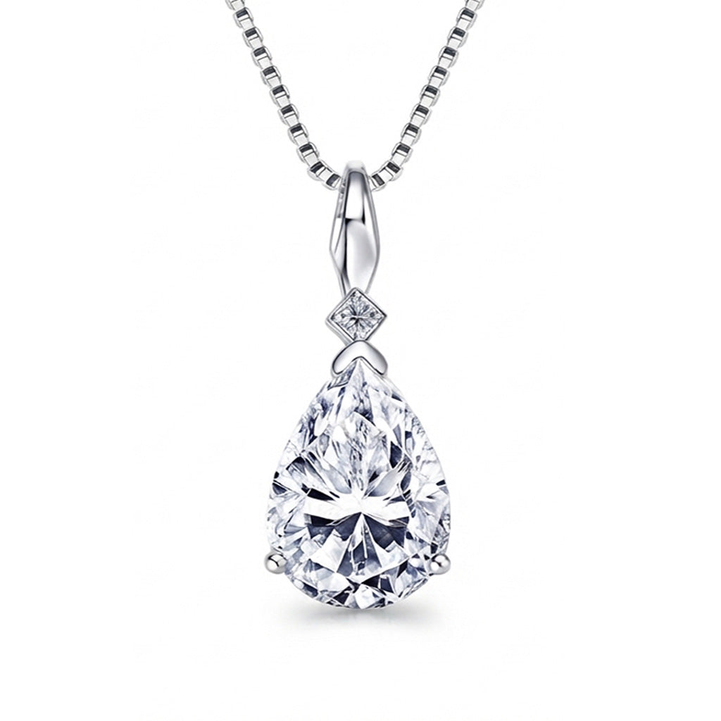 Dazzling Pear Moissanite Solitaire Necklace