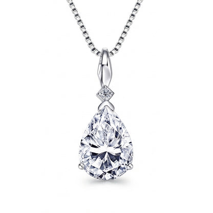 Dazzling Pear Moissanite Solitaire Necklace