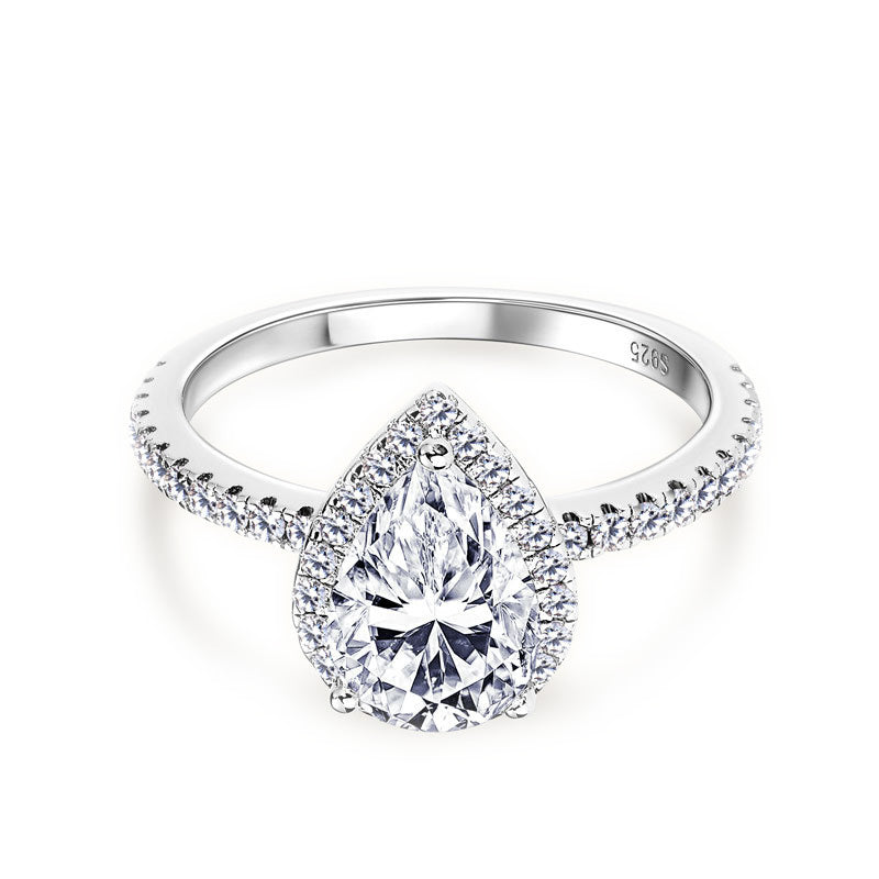AMOUVA S925 Luxury Pear Moissanite Ring