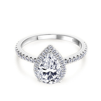 AMOUVA S925 Luxury Pear Moissanite Ring