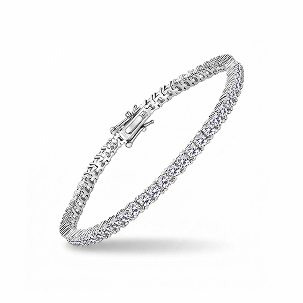 Minimalist Moissanite Station Tennis Chain Bracelet - S925 Sterling Silver Fine Jewelry