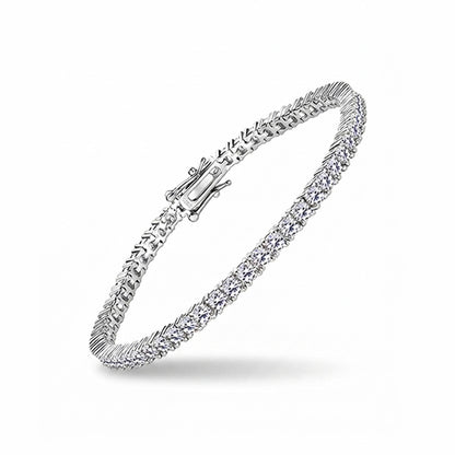 Minimalist Moissanite Station Tennis Chain Bracelet - S925 Sterling Silver Fine Jewelry