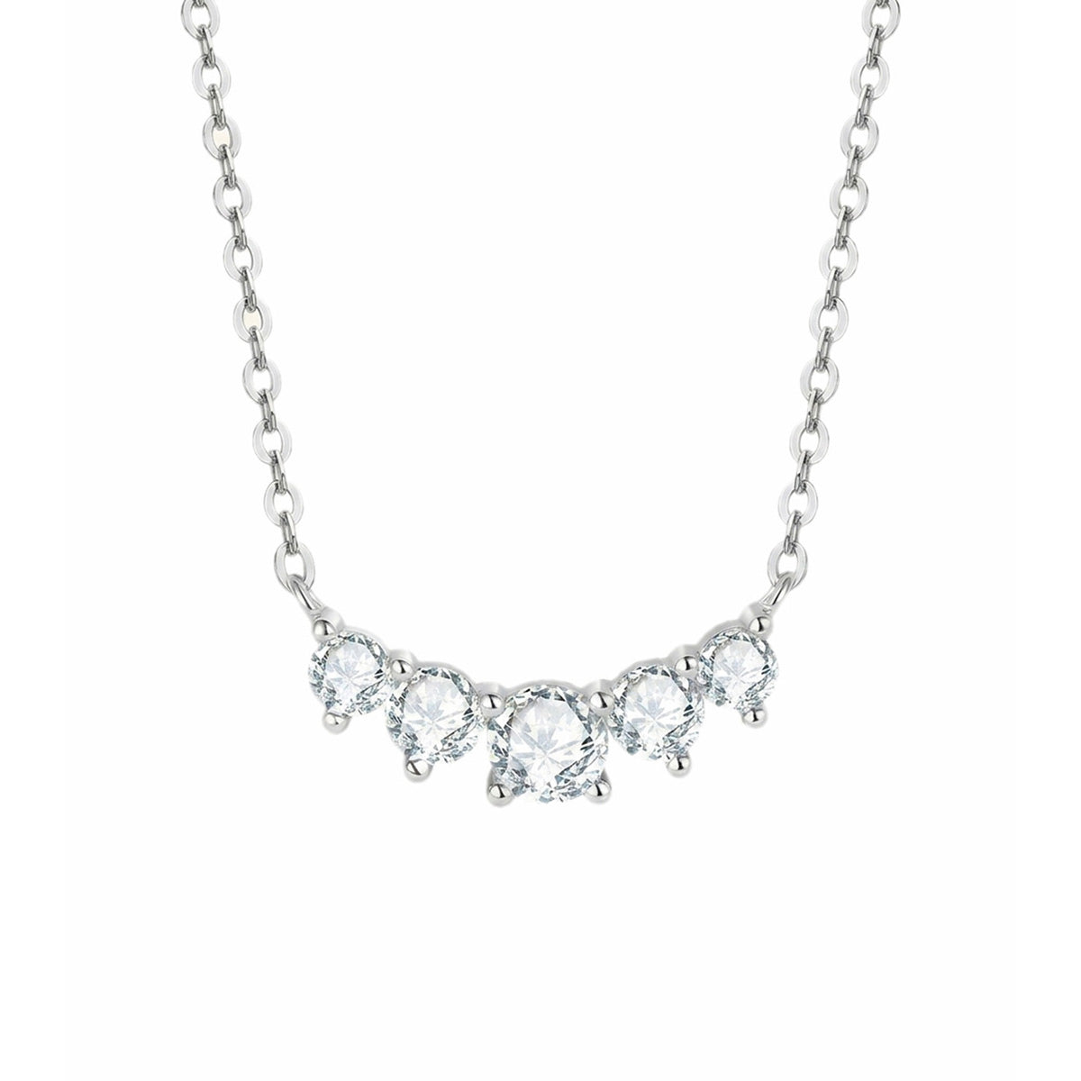 Artisan Smile Moissanite Necklace - S925 Sterling Silver Dainty Collarbone Chain Niche Design for Women