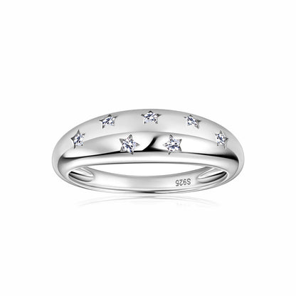 Celestial Starry Moissanite Ring - S925 Sterling Silver Gold Plated Niche Design Index Finger Band for Women