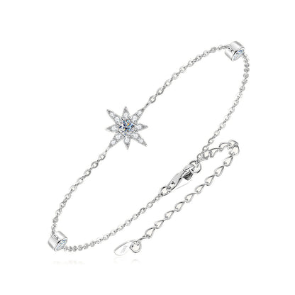 Elegant Eight-Pointed Star Moissanite Bracelet