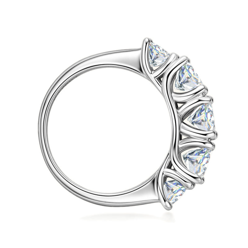 Brilliant 3.6ct Five-Stone Moissanite Eternity Ring