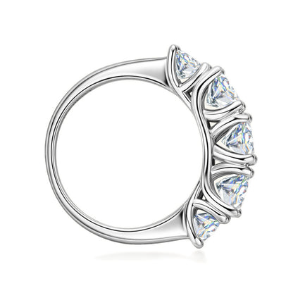 Brilliant 3.6ct Five-Stone Moissanite Eternity Ring