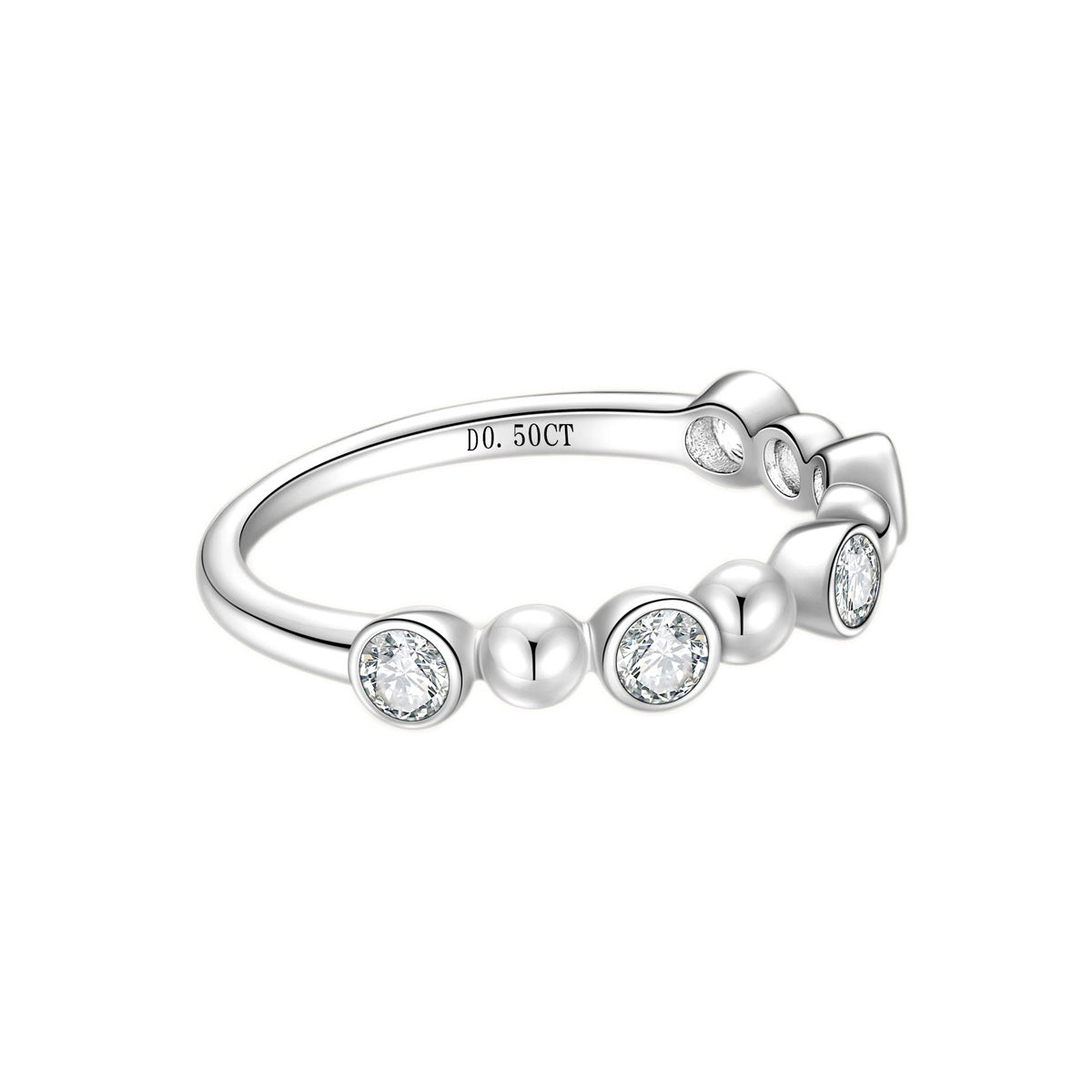 Elegant Five-Stone Moissanite Band - S925 Sterling Silver Niche Design Fine Jewelry