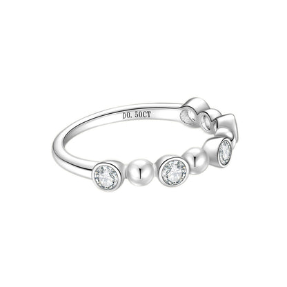 Elegant Five-Stone Moissanite Band - S925 Sterling Silver Niche Design Fine Jewelry