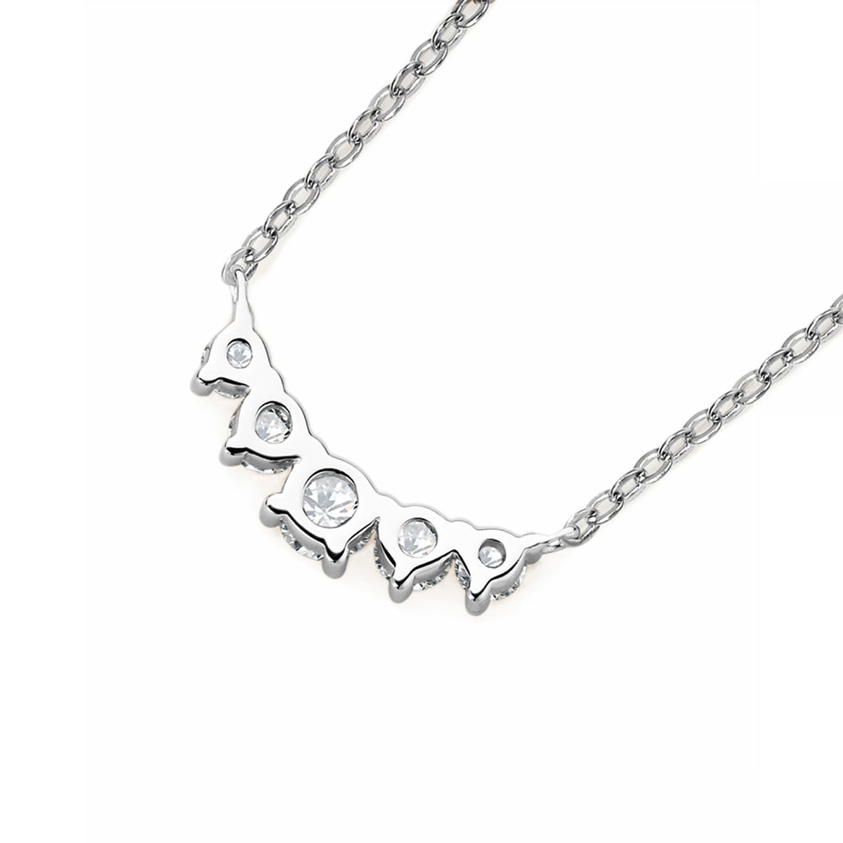 Artisan Smile Moissanite Necklace - S925 Sterling Silver Dainty Collarbone Chain Niche Design for Women