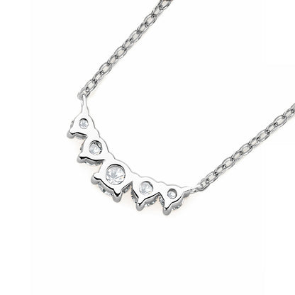 Artisan Smile Moissanite Necklace - S925 Sterling Silver Dainty Collarbone Chain Niche Design for Women