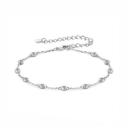 Classic Bezel-Set Moissanite Bracelet - S925 Sterling Silver Minimalist Jewelry