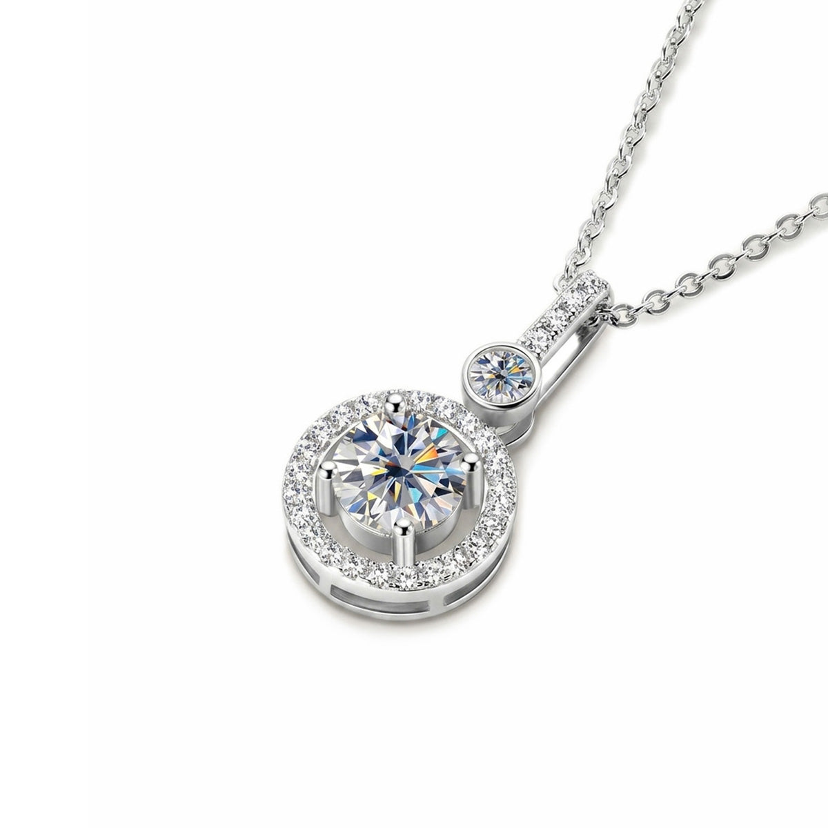 Round  Moissanite Pendant Necklace