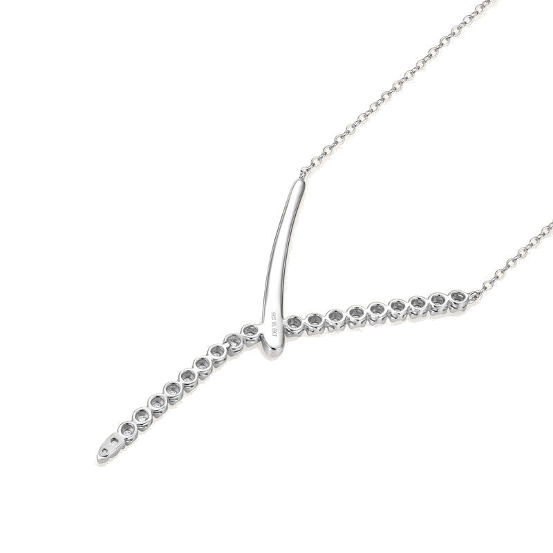 AMOUVA Geometric Moissanite Lariat Necklace