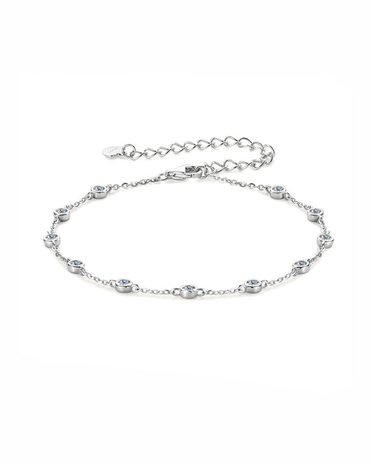 Classic Bezel-Set Moissanite Bracelet - S925 Sterling Silver Minimalist Jewelry