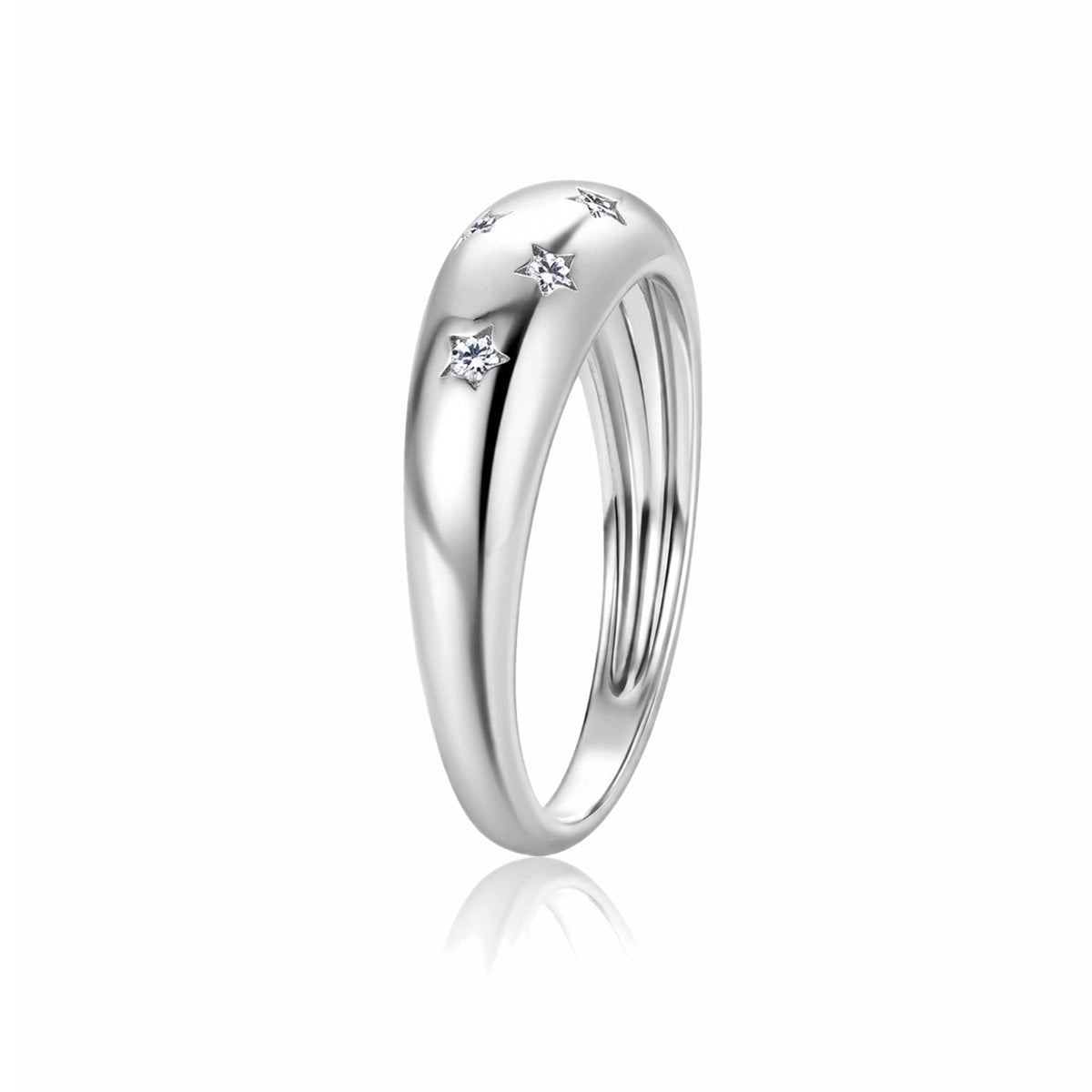 Celestial Starry Moissanite Ring - S925 Sterling Silver Gold Plated Niche Design Index Finger Band for Women