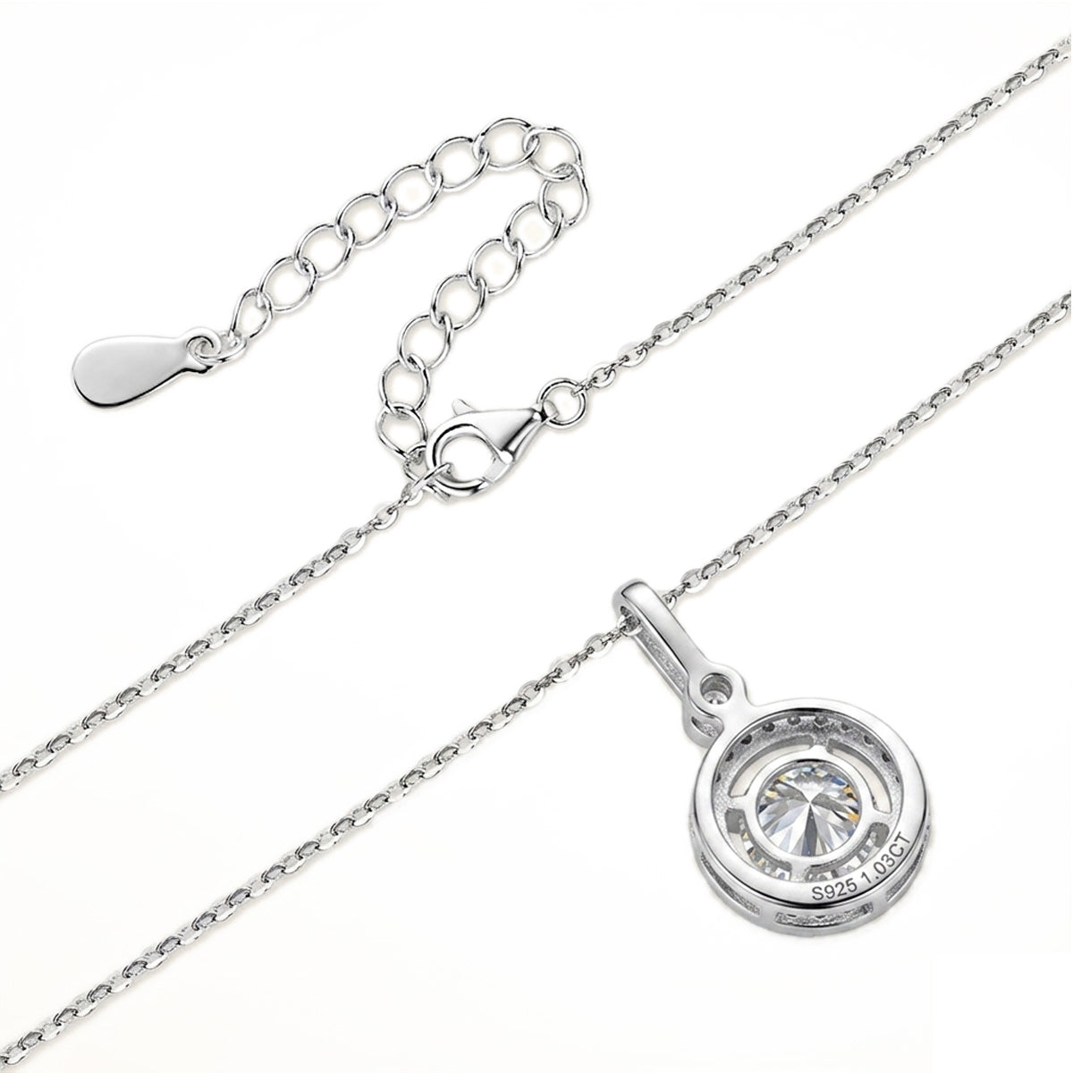 Round  Moissanite Pendant Necklace
