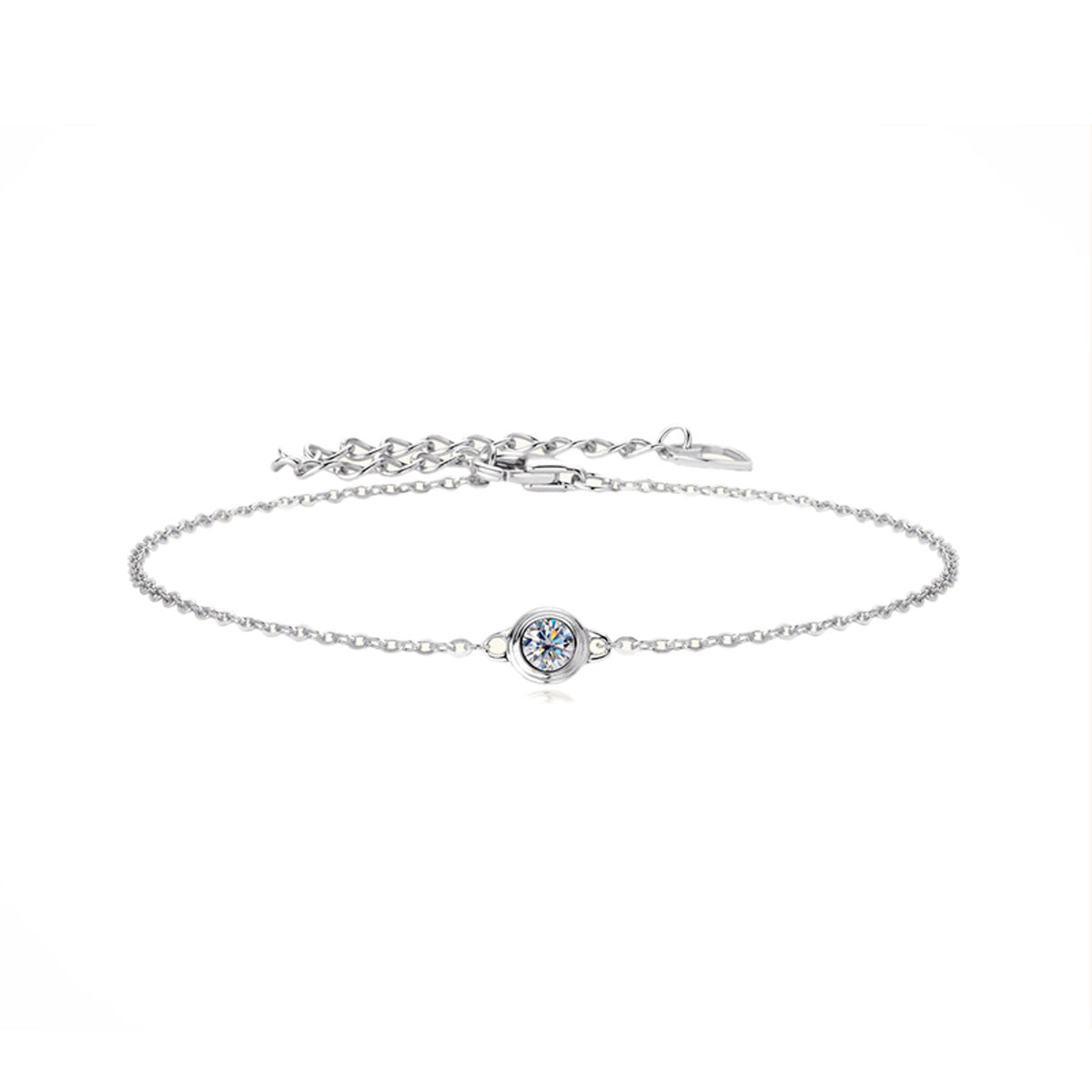 One Bubble Moissanite Bracelet - S925 Sterling Silver Rose Gold Plated Niche Design Jewelry