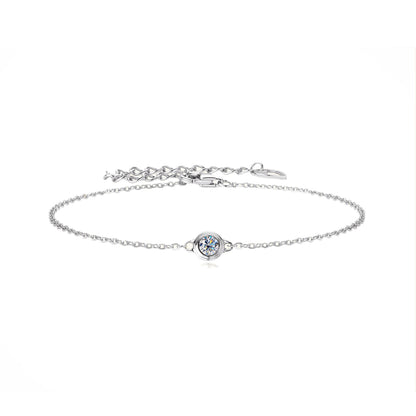One Bubble Moissanite Bracelet - S925 Sterling Silver Rose Gold Plated Niche Design Jewelry