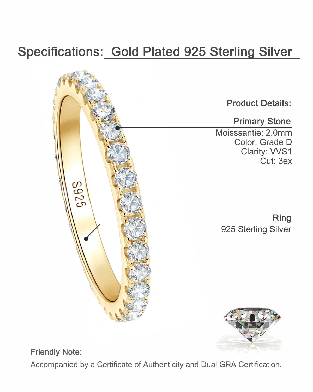 Unique Niche Design Moissanite Promise Rings - Sterling Silver Tarnish-Free Matching Bands for Couples