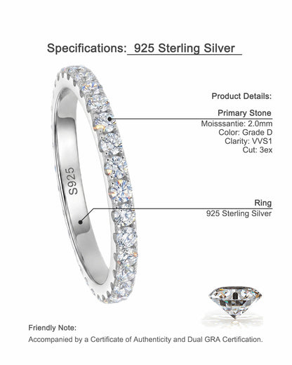 Unique Niche Design Moissanite Promise Rings - Sterling Silver Tarnish-Free Matching Bands for Couples