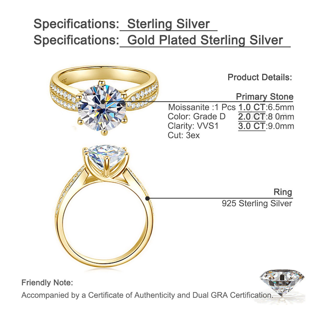 Golden Radiance Solitaire Ring