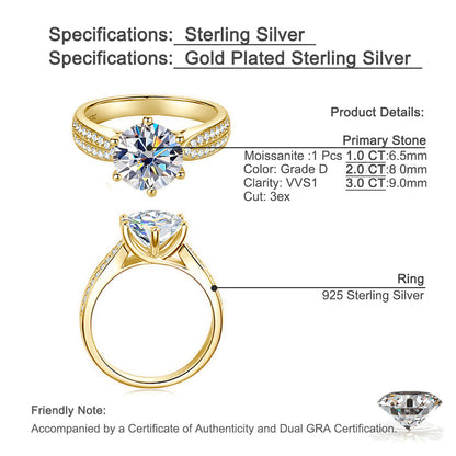 Golden Radiance Solitaire Ring
