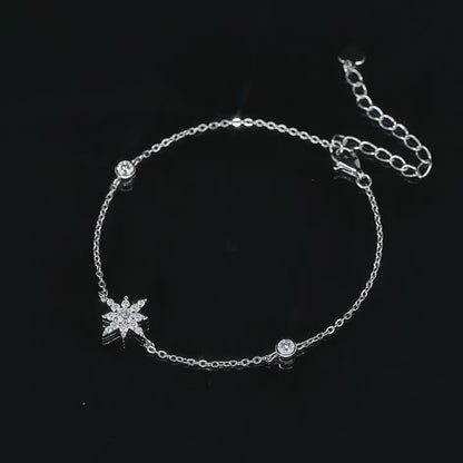 Elegant Eight-Pointed Star Moissanite Bracelet