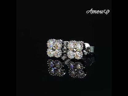 Minimalist Clover Moissanite Stud Earrings - Sparkling S925 Sterling Silver Niche Design