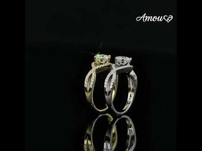 Classic 1-Carat Six-Prong Moissanite Engagement Ring - S925 Sterling Silver Twisted Band for Women