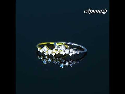 Unique Starry Sky Moissanite Cluster Ring - S925 Sterling Silver Niche Design Fine Jewelry for Women