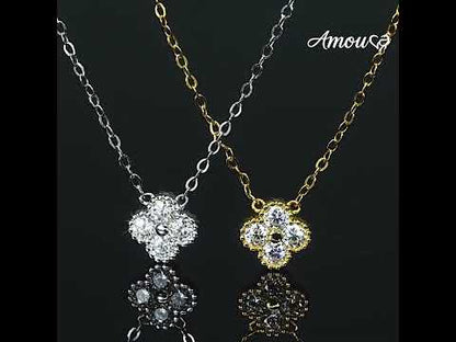 Four-Leaf Clover S925 Sterling Silver Moissanite Pendant Necklace