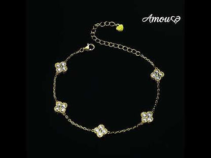 Elegant Four-Leaf Clover Moissanite Bracelet - S925 Sterling Silver Niche Design Fine Jewelry