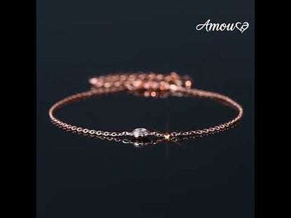 Delicate 0.1-Carat Bubble Moissanite Gold/Rose Gold/Silver Bracelet For Women