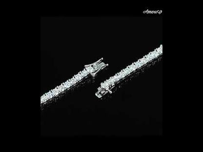 Minimalist Moissanite Station Tennis Chain Bracelet - S925 Sterling Silver Fine Jewelry