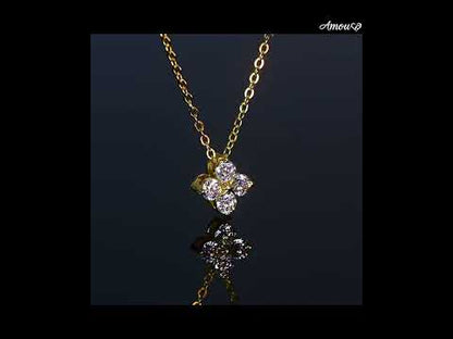 S925 Sterling Silver Four-Leaf Clover Pendant Necklace for Women Sparkly Moissanite Stone